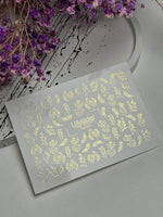 Nail Water Decal Fg-024 | Minimalist Water Slide Nail Decals with Gold Foil | Faces, Flowers & Botanical Motifs - UASLIDER