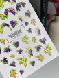 Nail Water Decal CF-716 | Water Slide Nail Decals | French Grape Clusters Design