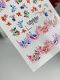 Nail Water Decal CF-708 | Water Slide Nail Decals | French Floral Design in Bright Colors