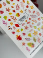 Nail Water Decal NCg-144 | Autumn Water Slide Nail Decals | Colorful Fall Leaves
