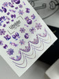 Nail Water Decal CF-706 | Christmas Water Slide Nail Decals | Purple Snowflakes and Ornaments