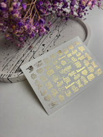 Nail Water Decal Fg-150 | Gold Foil Water Slide Nail Decals | Romantic & Motivational Quotes - UASLIDER