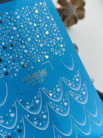 Nail Water Decal CF-498 | Blue & White Heart Nail Water Decals with Gold Foil | Romantic Nail Stickers - UASLIDER