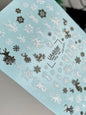 Nail Water Decal NCg-143 | Winter Water Slide Nail Decals | Snowflakes and Reindeer