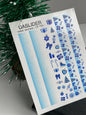 Nail Water Decal CF-705 | Christmas Water Slide Nail Decals | Blue Gradient and Holiday Ornaments