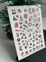 Nail Water Decal NCg-142 | Christmas Water Slide Nail Decals | Gifts, Gingerbread and Festive Icons