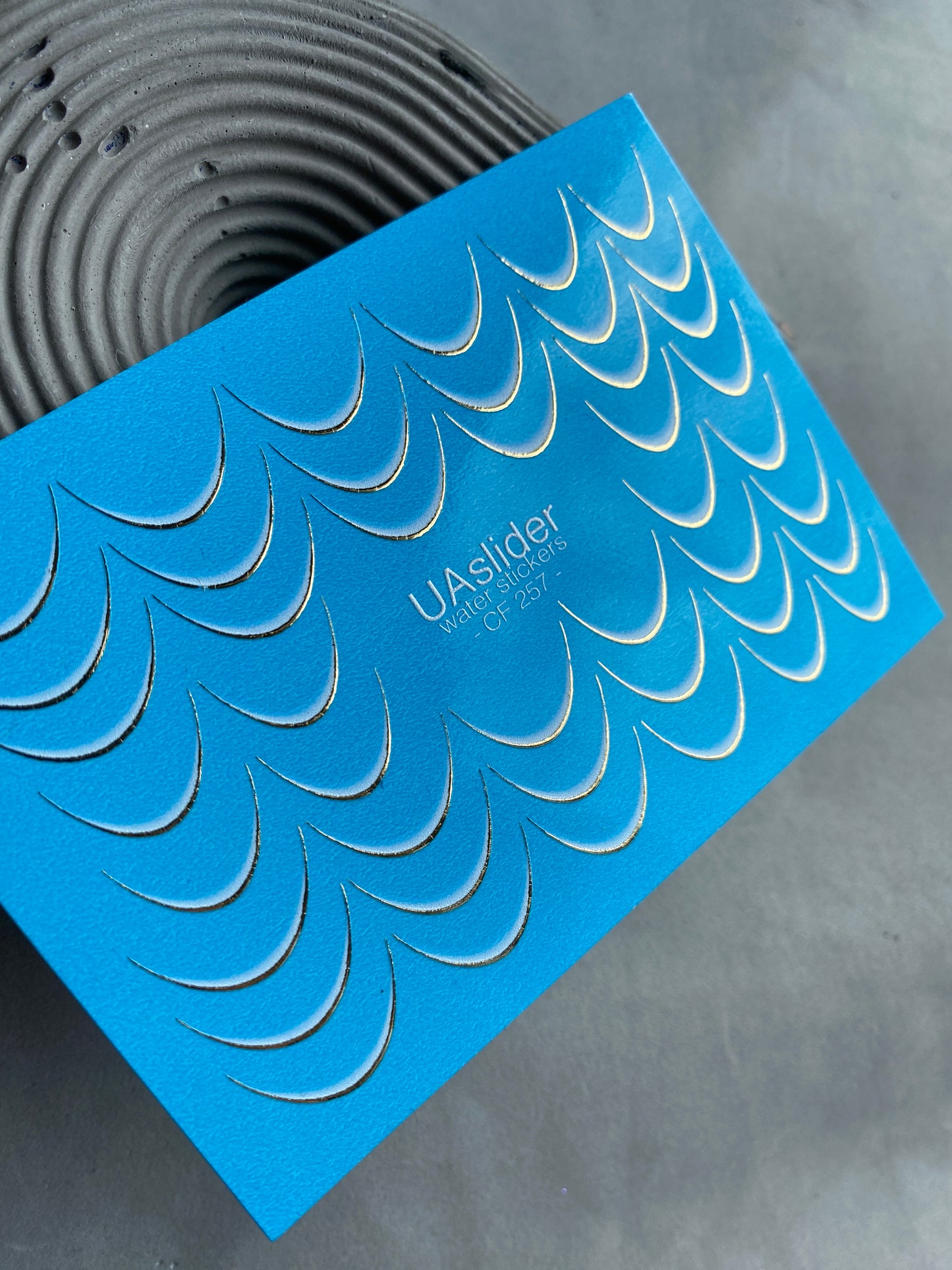 Nail Water Decal CF-257 | French Water Slide Nail Decals | Silver Curved Lines for French Tips