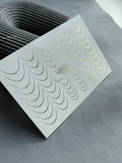 Nail Water Decal Fg-160 | Silver Foil Water Slide Nail Decals | Classic French Tips