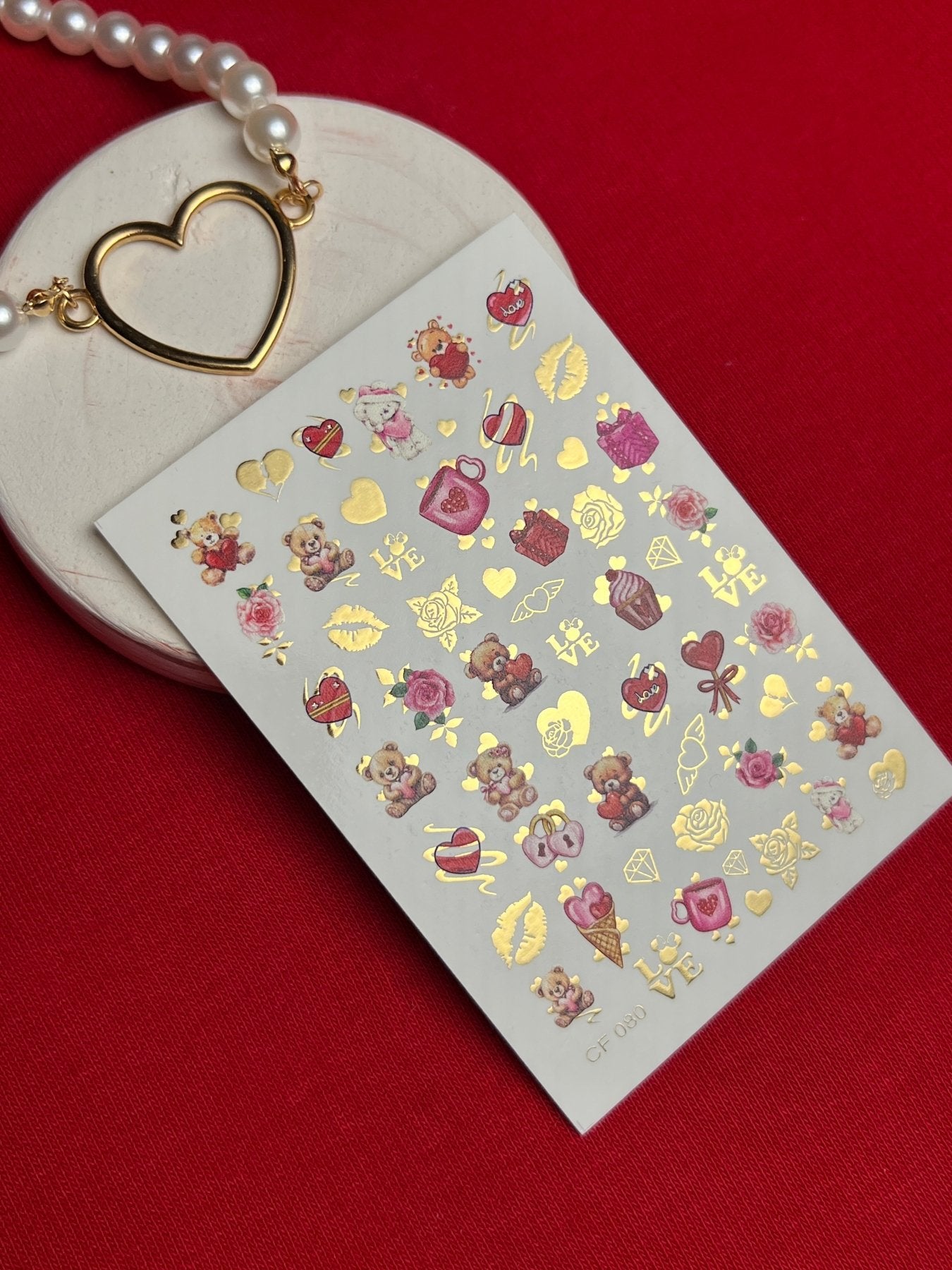 Nail Water Decal CF-080 | Love is Nail Art Water Decals | Romantic Cartoon Couple Designs - UASLIDER