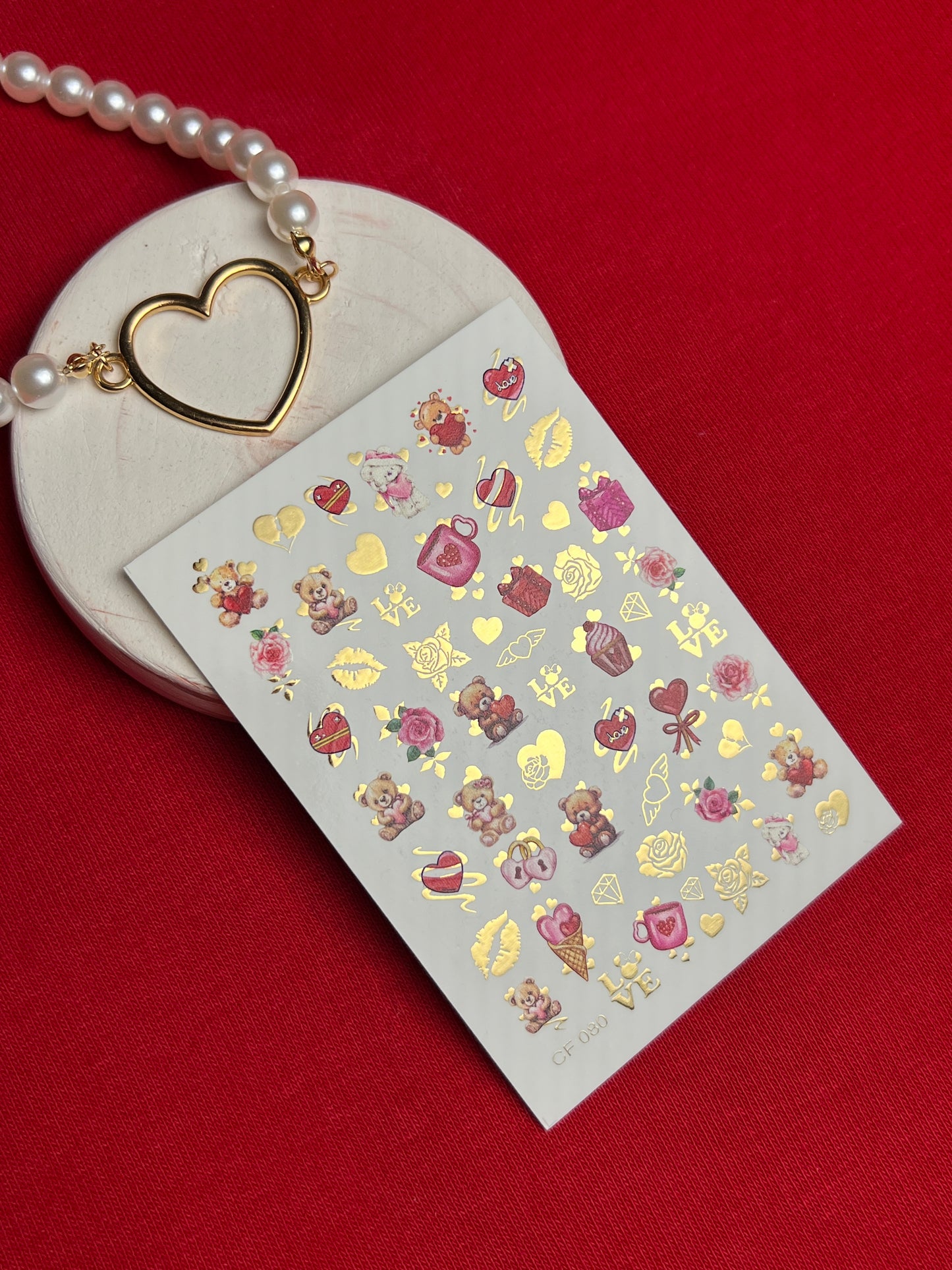 Nail Water Decal CF-080 | Love is Nail Art Water Decals | Romantic Cartoon Couple Designs