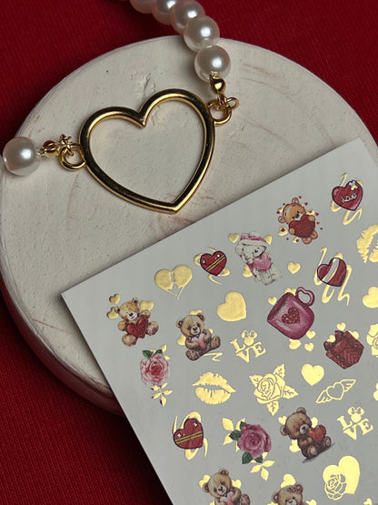 Nail Water Decal CF-080 | Love is Nail Art Water Decals | Romantic Cartoon Couple Designs