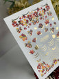 Nail Water Decal CF-712 | Water Slide Nail Decals | Autumn Leaves and Acorns with Gold Accents