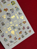 Nail Water Decal CF-085 | Love Is… Themed Water Slide Nail Decals | Cute Couples & Hearts - UASLIDER