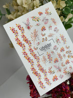 Nail Water Decal CF-719 | Water Slide Nail Decals | Autumn Leaves and Branches with Seasonal Accents