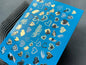 Nail Water Decal CF-076 | Valentine’s Day Nail Art Water Decals | Blue, Black and Gold Hearts