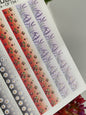 Nail Water Decal CF-734 | Water Slide Nail Decals | Floral Strips with Daisies, Cherries, and Lavender