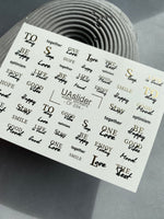 Nail Water Decal CF-234 | Lettering Water Slide Nail Decals | Positive Quotes & Gold Details - UASLIDER