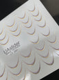 Nail Water Decal CF-260 | French Water Slide Nail Decals | Gold Curved Lines for French Tips