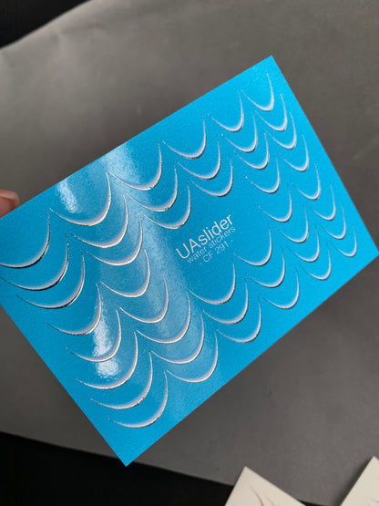 Nagų vandens lipdukas CF-291 | Minimalistiniai vandens slydimo nagų lipdukai | Sidabriniai pusmėnuliai prancūziškiems nagų galiukams