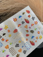 Nail Water Decal CF-283 | Autumn Rain Water Slide Nail Decals | Umbrellas, Leaves & Raindrops