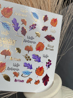 Nail Water Decal CF-272 | Autumn Water Slide Nail Decals | Colorful Fall Leaves & Hello Autumn Quotes - UASLIDER