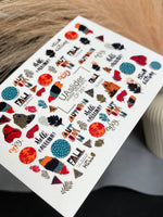 Nail Water Decal CF-261 | Autumn Water Slide Nail Decals | Fall Quotes, Leaves & Geometric Accents - UASLIDER