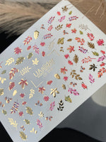 Nail Water Decal CF-284 | Autumn Leaves Water Slide Nail Decals | Fall Foliage & Botanical Accents - UASLIDER