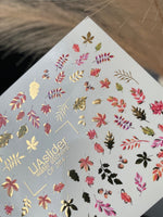 Nail Water Decal CF-284 | Autumn Leaves Water Slide Nail Decals | Fall Foliage & Botanical Accents - UASLIDER