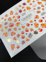 Nail Water Decal CF-289 | Autumn Leaves Water Slide Nail Decals | Fall Quotes & Seasonal Vibes - UASLIDER