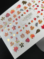Nail Water Decal CF-290 | Autumn Forest Water Slide Nail Decals | Squirrels, Hedgehogs & Fall Leaves - UASLIDER