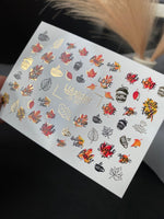 Nail Water Decal CF-280 | Autumn Water Slide Nail Decals | Fall Leaves, Coffee & Quotes - UASLIDER