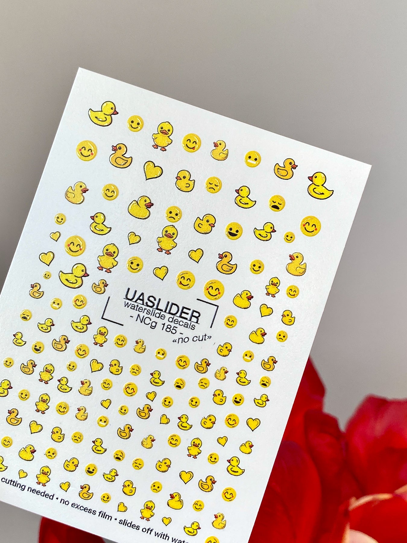 Duck Nail Decals — Rubber Ducks, Smiley Faces & Hearts | NCg-185