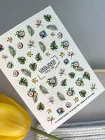 Tropical Nail Decals — Coconut, Monstera & Plumeria Flowers | NCg-184