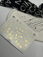 Nail Water Decal Fg-063 | Gold Foil Water Slide Nail Decals | Zodiac Signs & Constellations - UASLIDER
