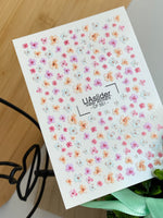 Nail Water Decal CF-551 | Tiny Pastel Flowers Nail Decals | Delicate Water Stickers for Manicure - UASLIDER