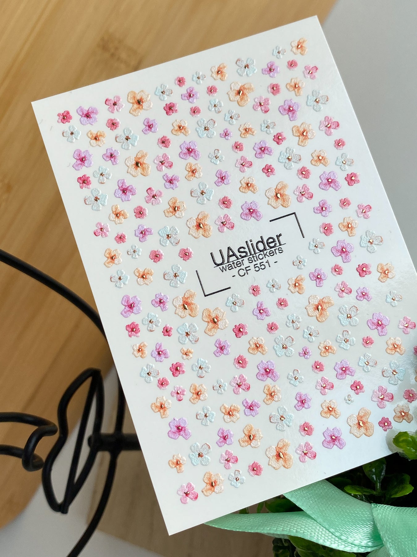Nail Water Decal CF-551 | Tiny Pastel Flowers Nail Decals | Delicate Water Stickers for Manicure - UASLIDER