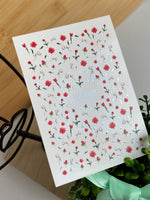 Nail Water Decal CF-553 | Red Roses & Blossoms Nail Decals | Elegant Water Stickers with Gold Details - UASLIDER