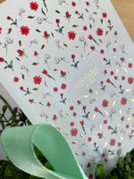 Nail Water Decal CF-553 | Red Roses & Blossoms Nail Decals | Elegant Water Stickers with Gold Details - UASLIDER