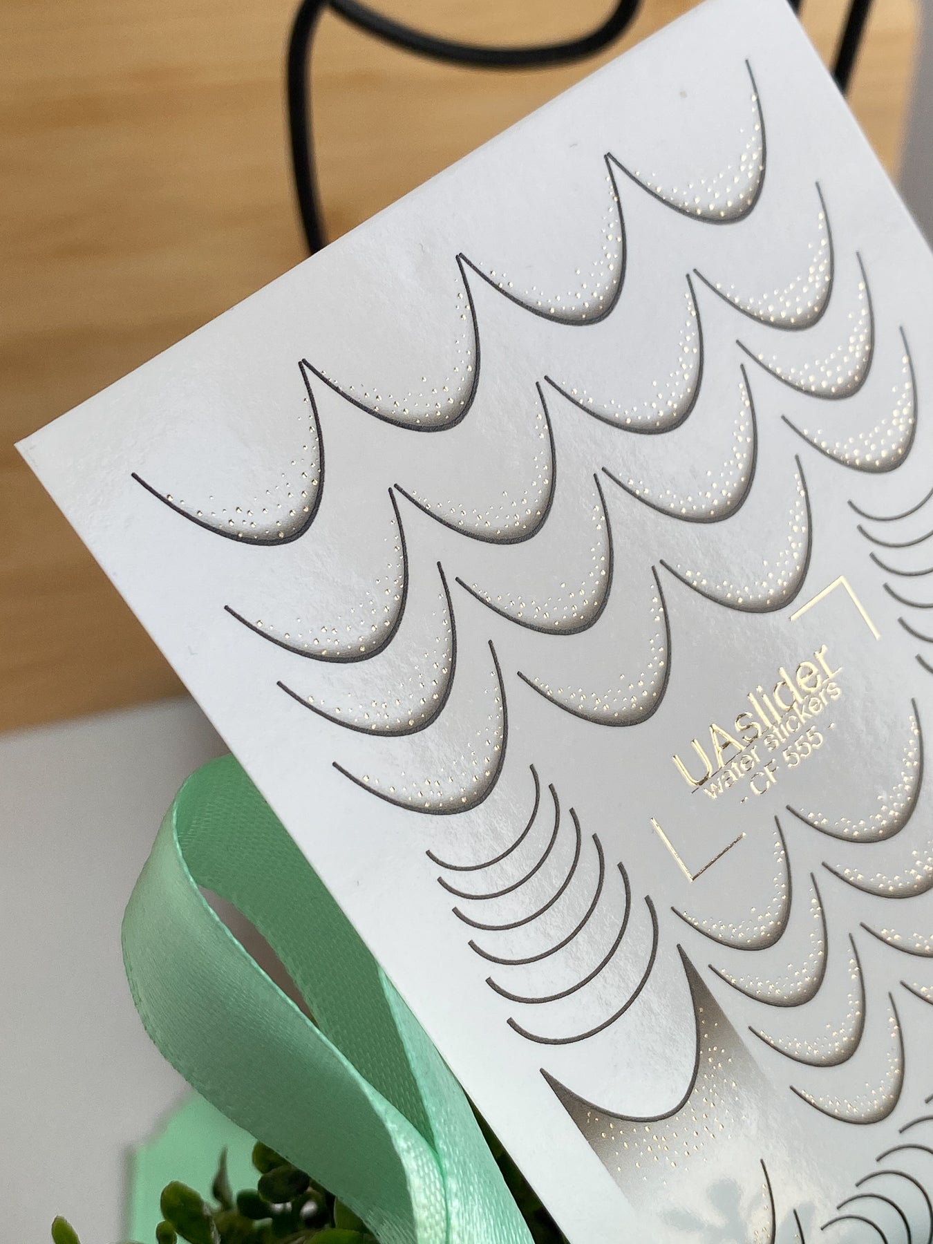 Nail Water Decal CF-005 | French Water Slide Nail Decals, Gold Foil French Line