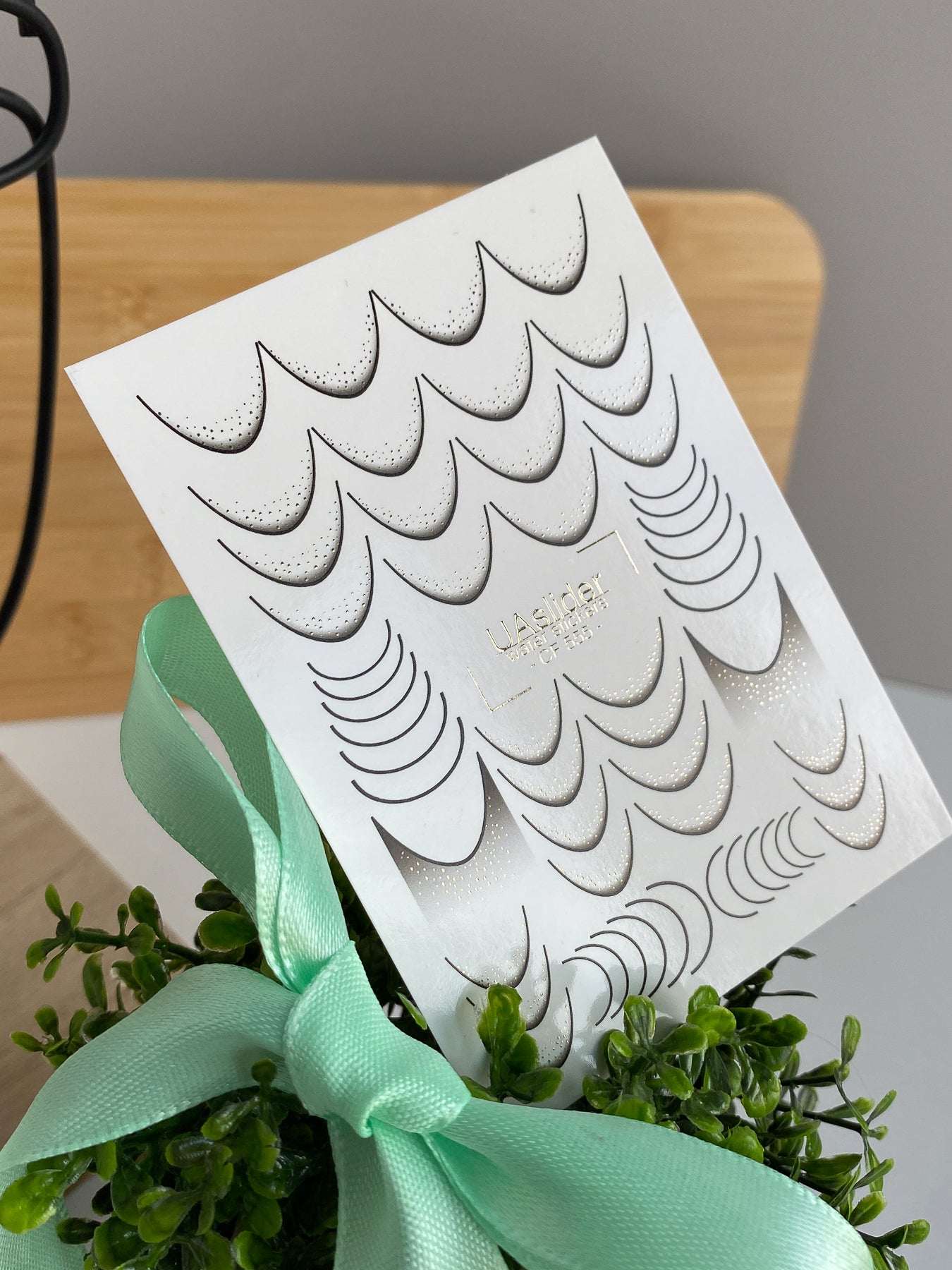 Nail Water Decal CF-005 | French Water Slide Nail Decals, Gold Foil French Line