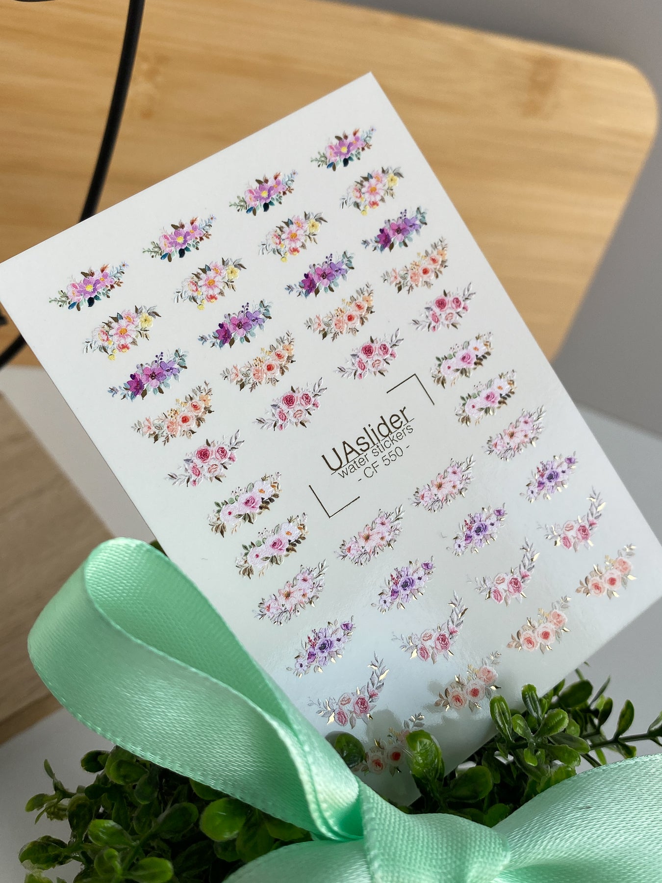 Nail Water Decal CF-550 | Floral Bouquet Nail Decals | Elegant Pastel Water Stickers