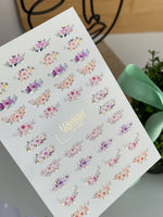 Nail Water Decal CF-550 | Floral Bouquet Nail Decals | Elegant Pastel Water Stickers - UASLIDER