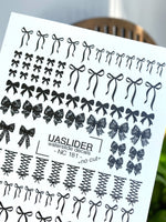 Black Bow Nail Decals — Ribbon, Lace & Corset Bows | NC-181