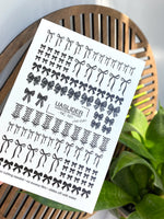 Black Bow Nail Decals — Ribbon, Lace & Corset Bows | NC-181