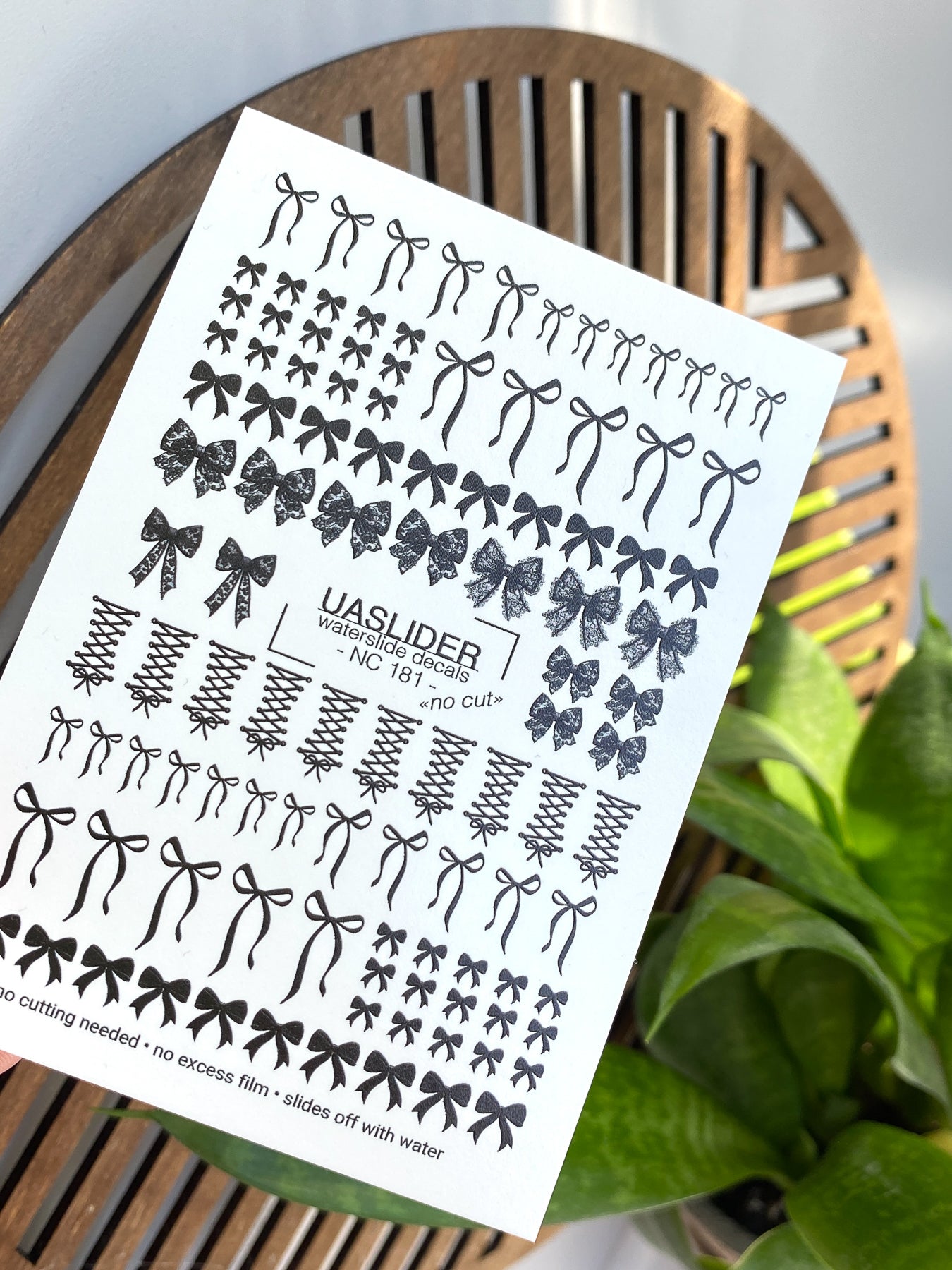 Black Bow Nail Decals — Ribbon, Lace & Corset Bows | NC-181