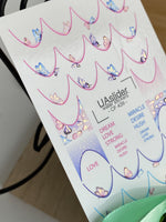 Nail Water Decal CF-349 | Water Slide Nail Decals | French Tips with Butterflies & Romantic Words - UASLIDER