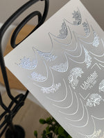 Nail Water Decal Fs-289 | Silver Lace Water Slide Nail Decals | Elegant Foil French Manicure Nail Tattoos - UASLIDER