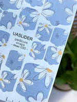 Daisy Pedicure Nail Wraps — White Flowers on Periwinkle | MWC-035