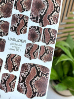 Snakeskin Pedicure Nail Wraps — Brown Python Print | MWC-031