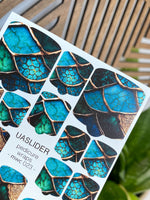 Scale Pedicure Nail Wraps — Teal & Bronze Dragon Scales | MWC-023
